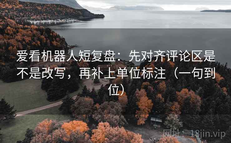 爱看机器人短复盘：先对齐评论区是不是改写，再补上单位标注（一句到位）