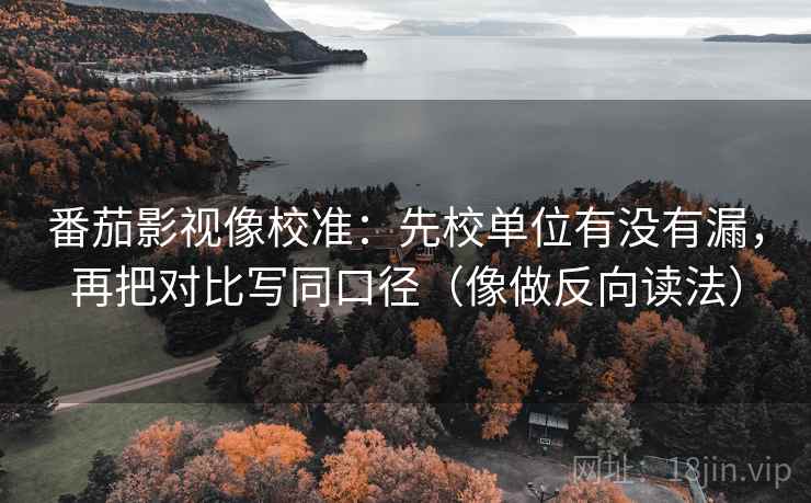 番茄影视像校准：先校单位有没有漏，再把对比写同口径（像做反向读法）