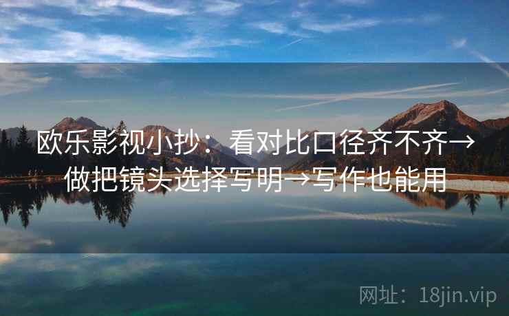 欧乐影视小抄：看对比口径齐不齐→做把镜头选择写明→写作也能用