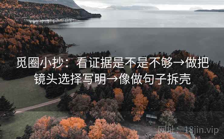 觅圈小抄：看证据是不是不够→做把镜头选择写明→像做句子拆壳