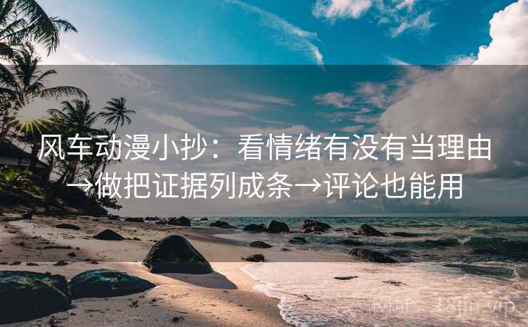 风车动漫小抄：看情绪有没有当理由→做把证据列成条→评论也能用
